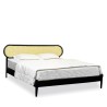 Bella Casa Reema King Size Bed 180x200 cm Cane & Black