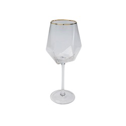 Kare Wine Glass Diamond Gold Rim Ref 52213