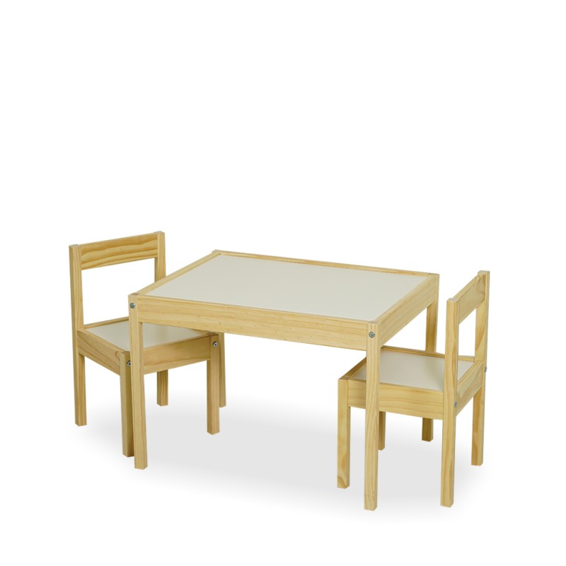 IKEA Latt Children's Table And Chairs White/Pine Ref 50178411