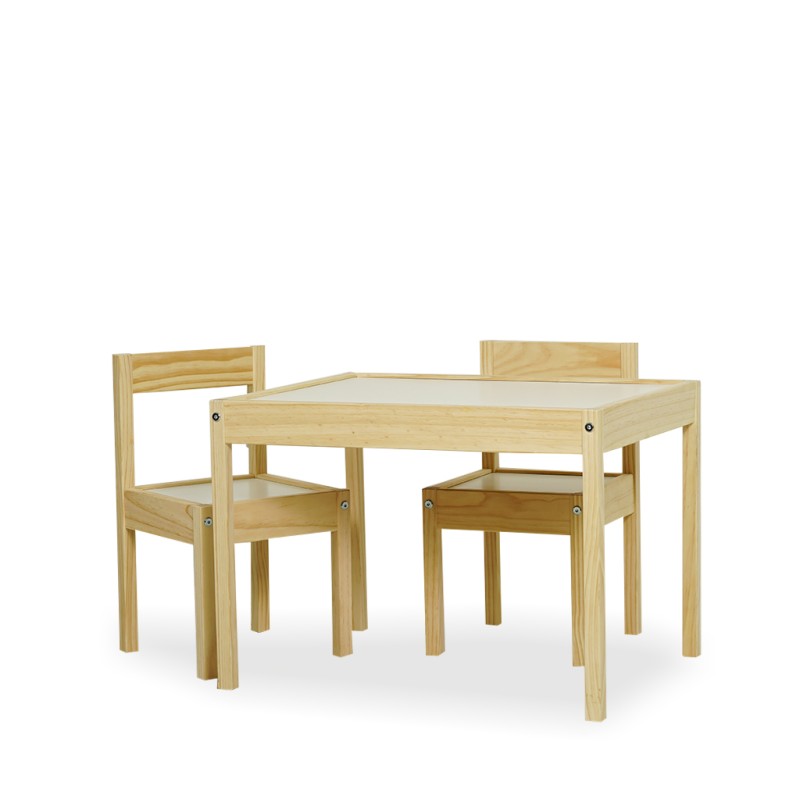 IKEA Latt Children's Table And Chairs White/Pine Ref 50178411