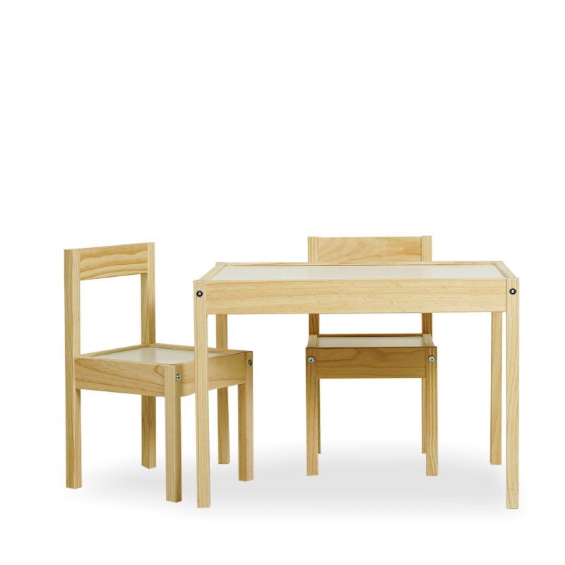 IKEA Latt Children's Table And Chairs White/Pine Ref 50178411