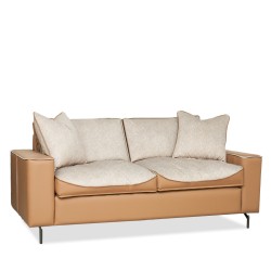 Bella Casa Timeless Sofa 3+2 Vegan Leather in Brown Col