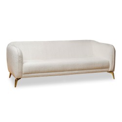 Bella Casa Camellia Sofa 3 Seater in Boucle White Fab