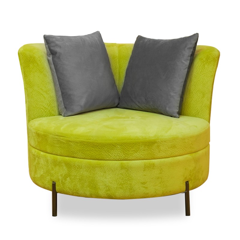 Bella Casa Nuela Armless Chair Fabric Apple Green