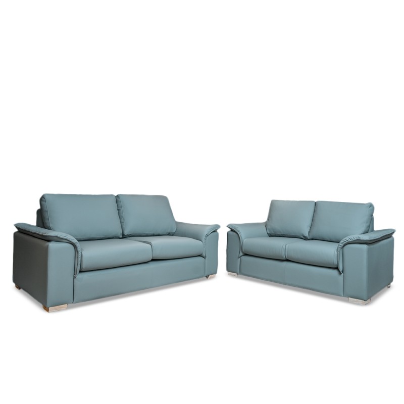 Bella Casa Cambria Sofa 3+2 Vegan Leather Blue