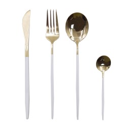 Cavendish Cutlery Set 24pcs Champagne Gold & White