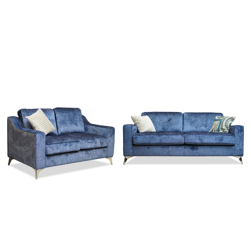 Bella Casa Lozenzo Sofa 3+2 Blue Col