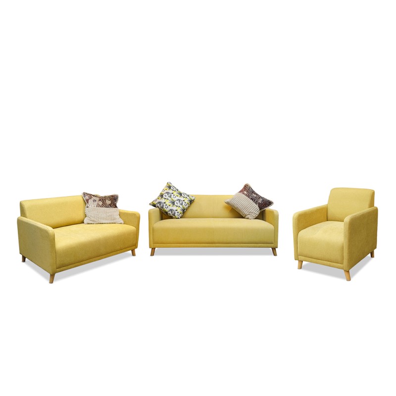 Bella Casa Hamilton Sofa 3+2+1 Yellow Col