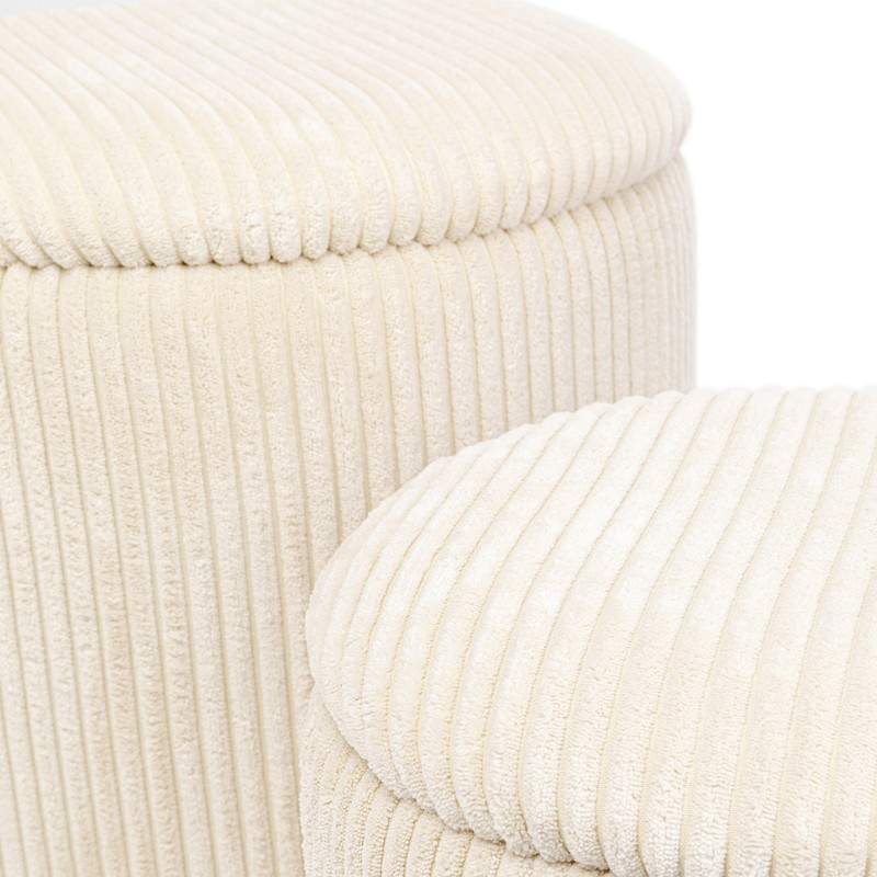 Kare Stool Cherry Storage Cord Creme (2/Set) 86512