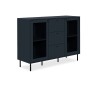 Bella Casa Caracas Sideboard 2 Drs With Glass Frame	And 2 Drawers Navy Blue