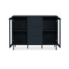 Bella Casa Caracas Sideboard 2 Drs With Glass Frame	And 2 Drawers Navy Blue