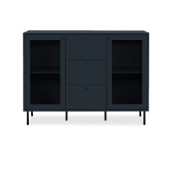 Bella Casa Caracas Sideboard 2 Drs With Glass Frame	And 2 Drawers Navy Blue