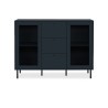 Bella Casa Caracas Sideboard 2 Drs With Glass Frame	And 2 Drawers Navy Blue