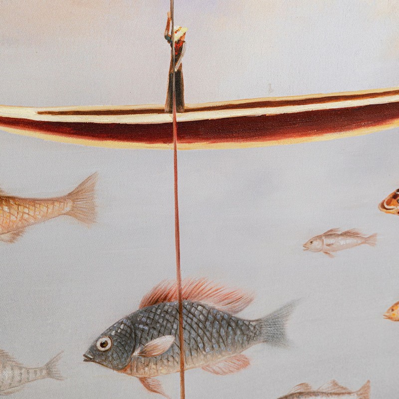 Kare Framed Picture Cloud Fisherman Boat 60 54986