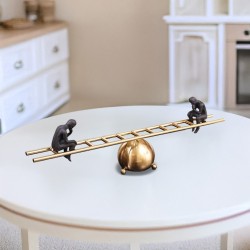 Bella Casa Table Deco Balance Gold & Black 65x27x15 cm - Ref CM246141