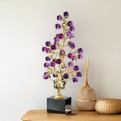 Bella Casa Table Deco Chery Tree Purple 17x8x35 cm Ref CM246147