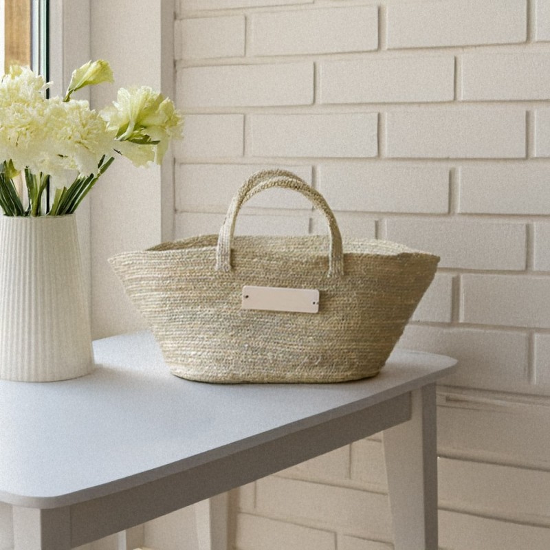 Cavendish Sabai Basket Tote With Wooden Label (Medium) L25xW12x18 cm BT72G12NL