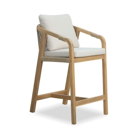 Ravona Bar Chair With Cushion Acacia Natural Finish Ravona Bar Chair With Cushion Acacia Natural Finish