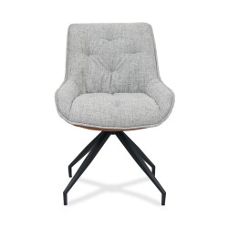 Bella Casa Madeira Chair Light Grey Fabric & Dark Orange Back