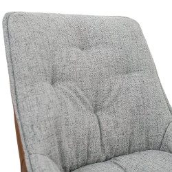 Bella Casa Madeira Chair Light Grey Fabric & Dark Orange Back