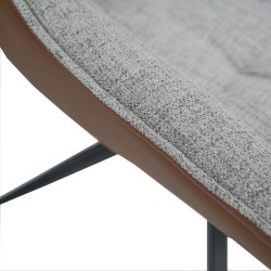 Bella Casa Madeira Chair Light Grey Fabric & Dark Orange Back