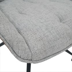 Bella Casa Madeira Chair Light Grey Fabric & Dark Orange Back
