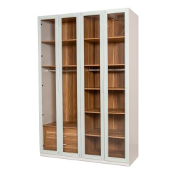Bella Casa Matilde Wardrobe 4 Doors White & Wooden