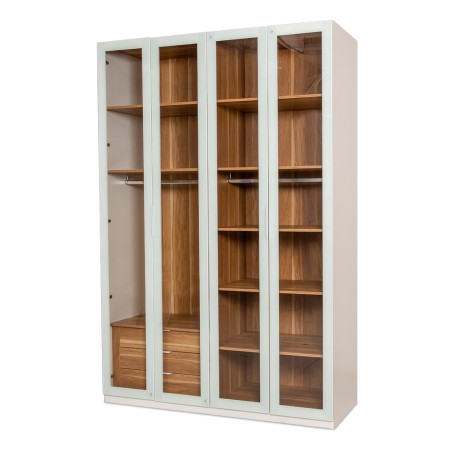 Bella Casa Matilde Wardrobe 4 Doors White & Wooden Bella Casa Matilde Wardrobe 4 Doors White & Wooden