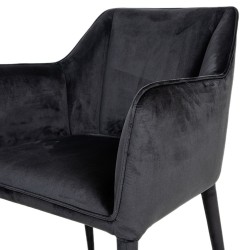 Bella Casa Arkansas Dining Chair Black Velvet Ref DF1721C