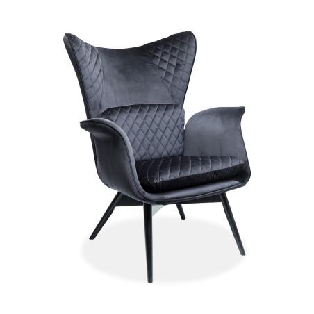 Kare Tudor Armchair Velvet Black Ref 84424