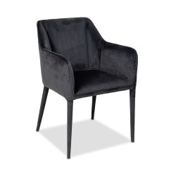 Bella Casa Arkansas Dining Chair Black Velvet Ref DF1721C