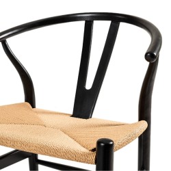 Cavendish Tivoli Dining Chair Black Base Natural Papercord