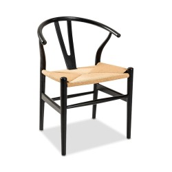 Cavendish Tivoli Dining Chair Black Base Natural Papercord