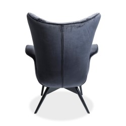 Kare Tudor Armchair Velvet Black Ref 84424