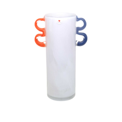 Bella Casa Glass Vase White/Blue/Red 18x28 cm Ref CM246030