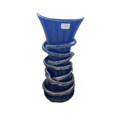 Bella Casa Blue Table Deco Glass Vase Blue15x34 cm - Ref CM246052