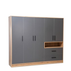 Bella Casa Salvadora Wardrobe 5 Doors & 2 Drawers in Plywood