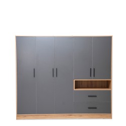 Bella Casa Salvadora Wardrobe 5 Doors & 2 Drawers in Plywood