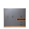 Bella Casa Salvadora Wardrobe 5 Doors & 2 Drawers in Plywood