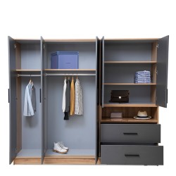 Bella Casa Salvadora Wardrobe 5 Doors & 2 Drawers in Plywood
