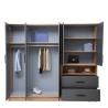 Bella Casa Salvadora Wardrobe 5 Doors & 2 Drawers in Plywood