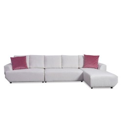 Bella Casa Jano Sofa Corner In White Fabric