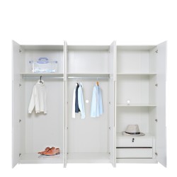 Bella Casa Erminia Wardrobe 6 Doors White