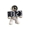 Bella Casa Table Deco Spaceman And Clock Ceramic White - BT-ZMH151