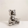 Bella Casa Table Deco Silver Bear Ceramic Silver - BT-ZMH51