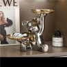 Bella Casa Table Deco Silver Bear With Double Plates Ceramic Silver - BT-ZMH52