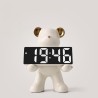 Bella Casa Table Deco White Bear And Clock Ceramic White - BT-ZMH154