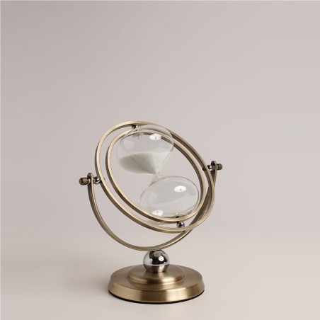 Bella Casa Table Deco Globe Sand Clock Glass Golden - BT-ZMH158 Bella Casa Table Deco Globe Sand Clock Glass Golden - BT-ZMH158
