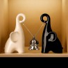 Bella Casa Table Deco Three Elephants Ceramic White & Silver & Black BT-ZMH09