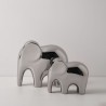 Bella Casa Table Deco Silver Elephants Ceramic Silver - BT-ZMH22
